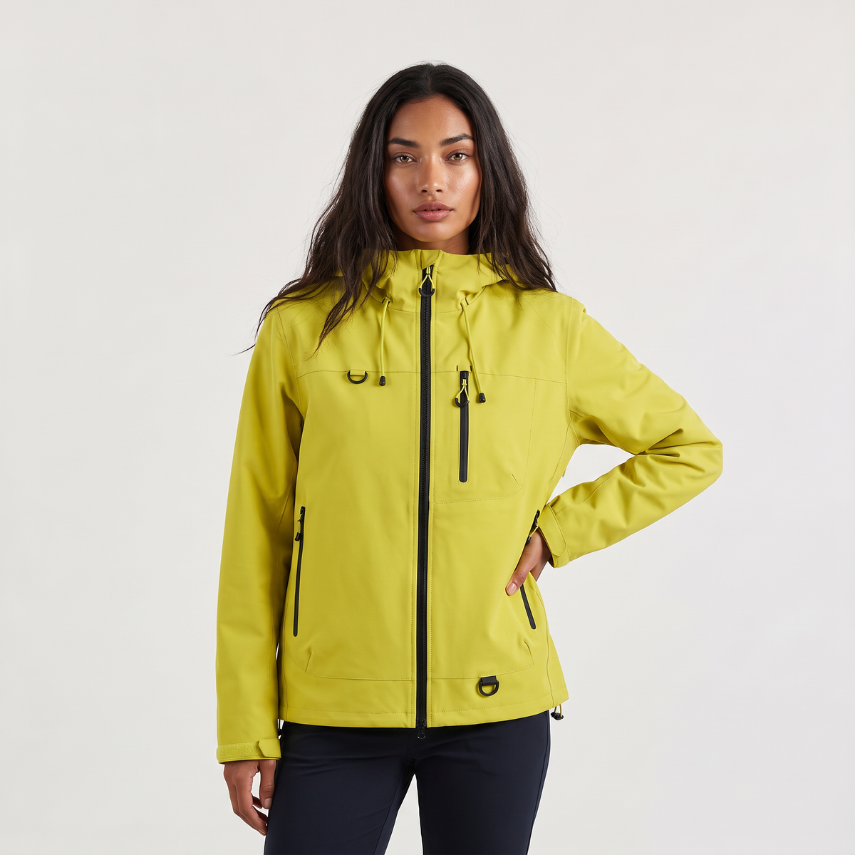 Women's Short Hooded Rain Jacket for Everyday Weather Protection