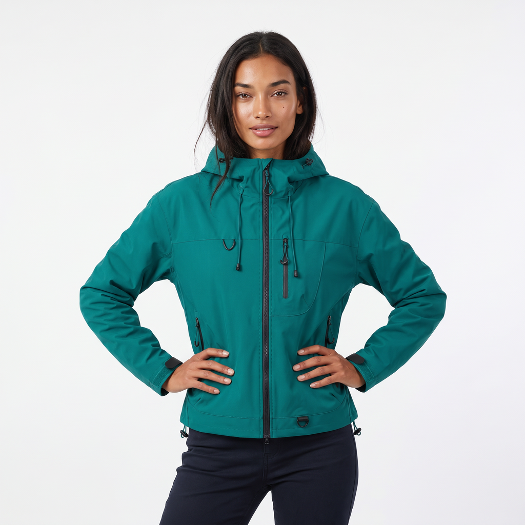 Women's Short Hooded Rain Jacket for Everyday Weather Protection