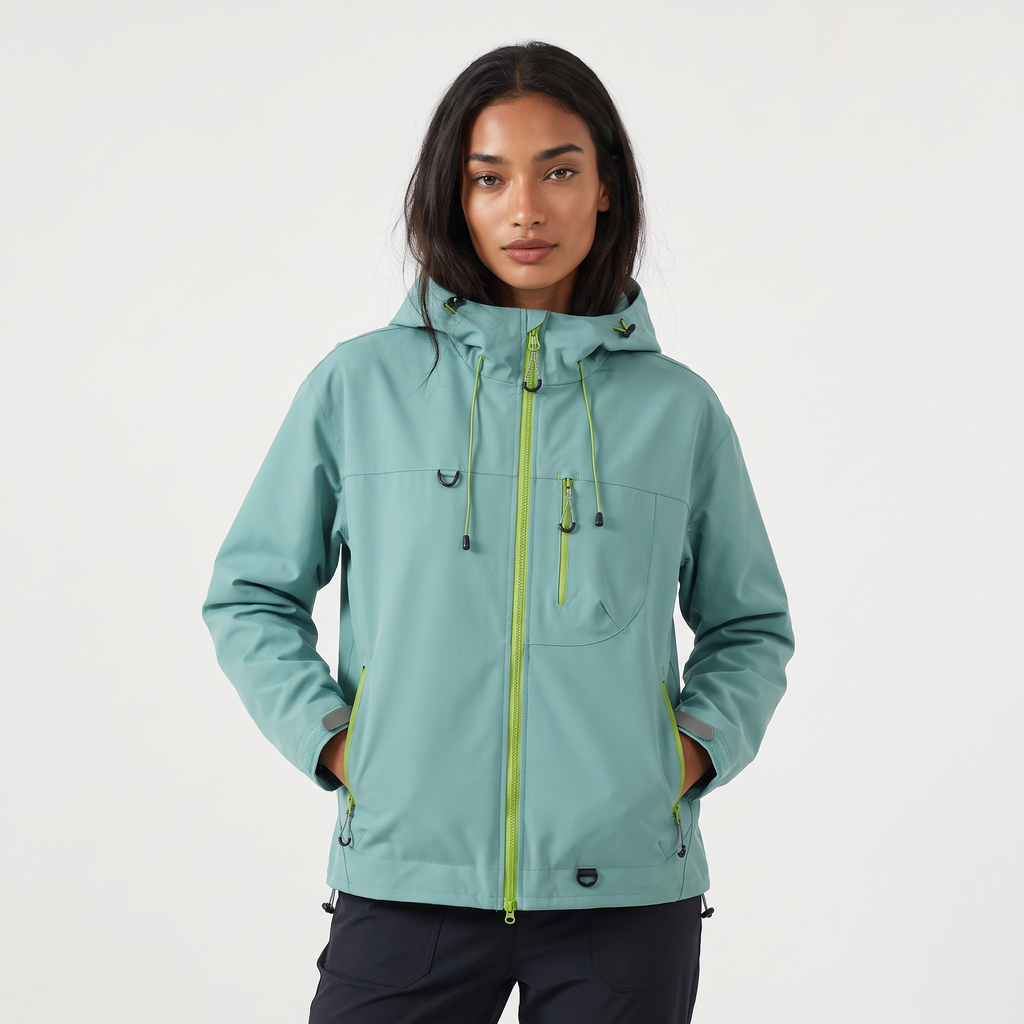 Women's Short Hooded Rain Jacket for Everyday Weather Protection