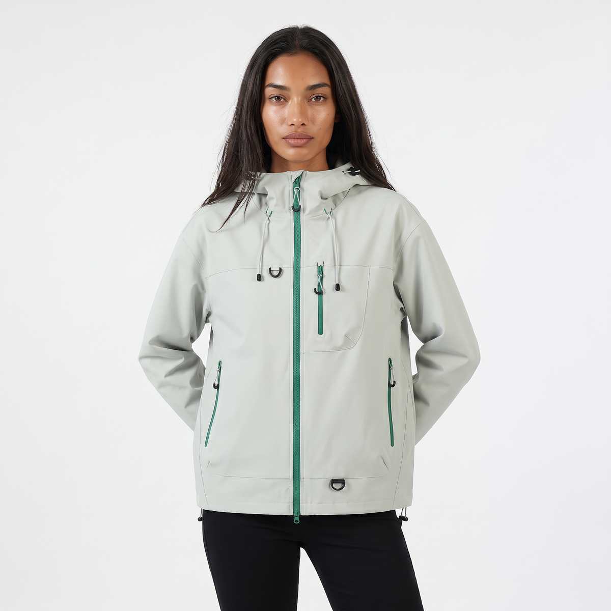 Women's Short Hooded Rain Jacket for Everyday Weather Protection