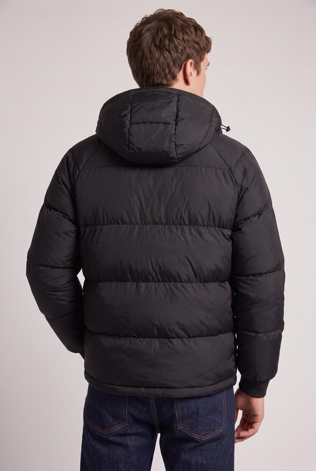 Men’s Hooded Puffer Jacket - Front Zip