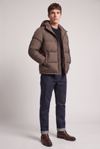 Men’s Hooded Puffer Jacket - Front Zip
