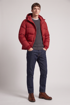 Men’s Hooded Puffer Jacket - Front Zip