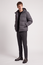 Men’s Hooded Puffer Jacket - Front Zip