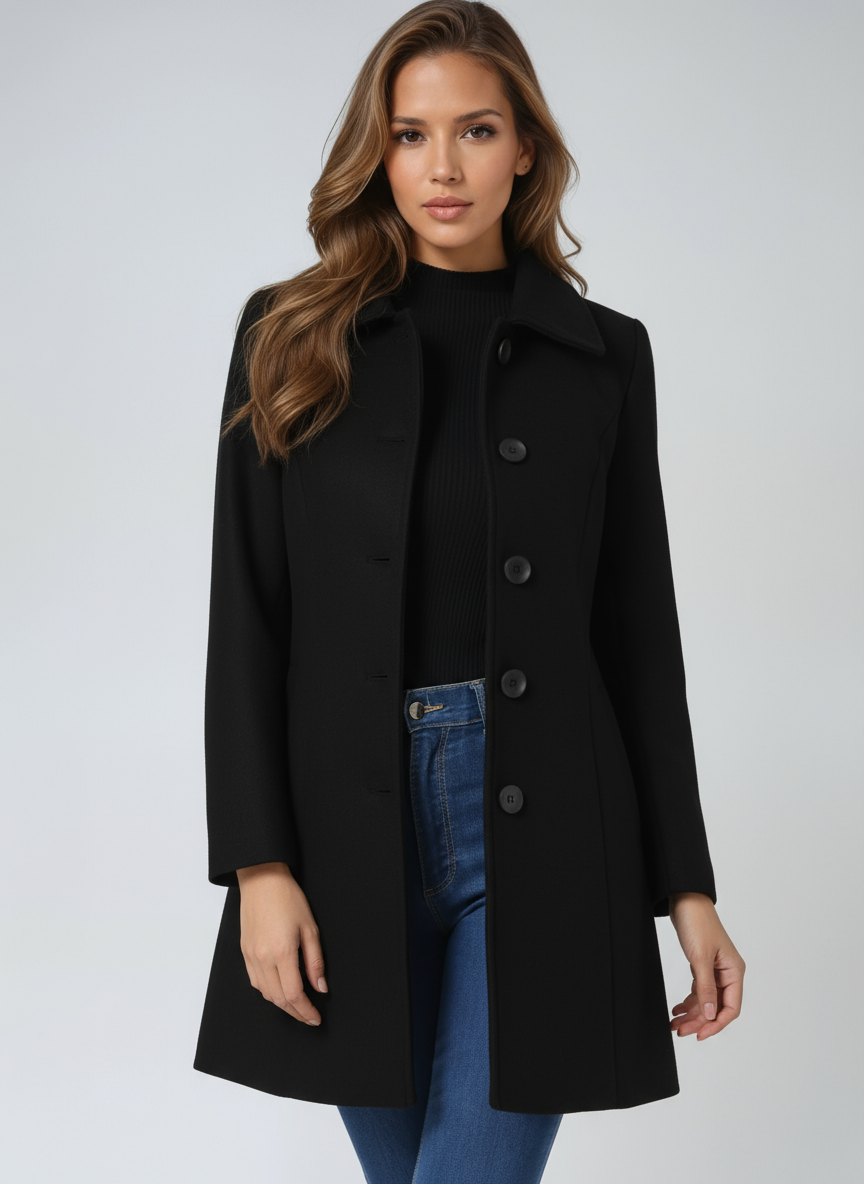 Women's Single Breasted Trench Coat - Tailored A-Line Design