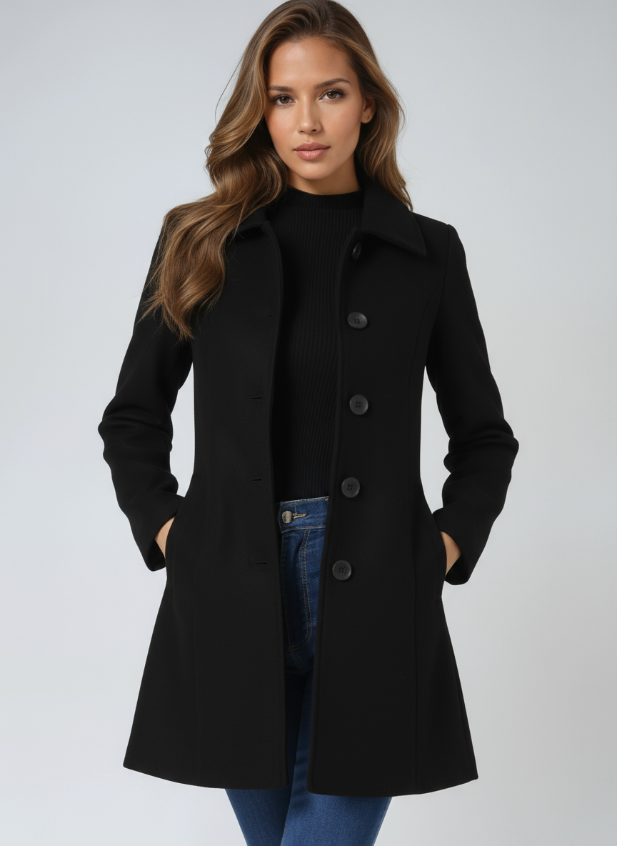 Women's Single Breasted Trench Coat - Tailored A-Line Design