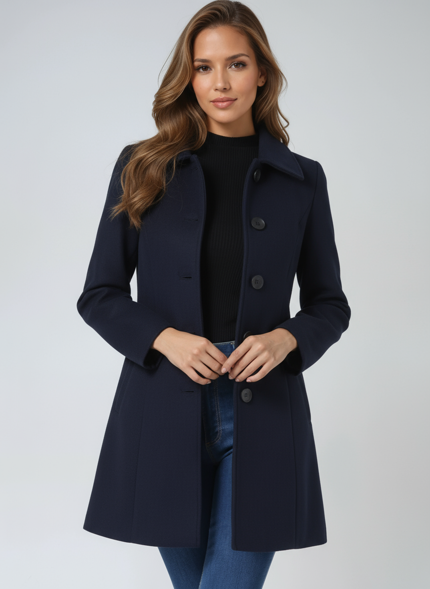 Women's Single Breasted Trench Coat - Tailored A-Line Design