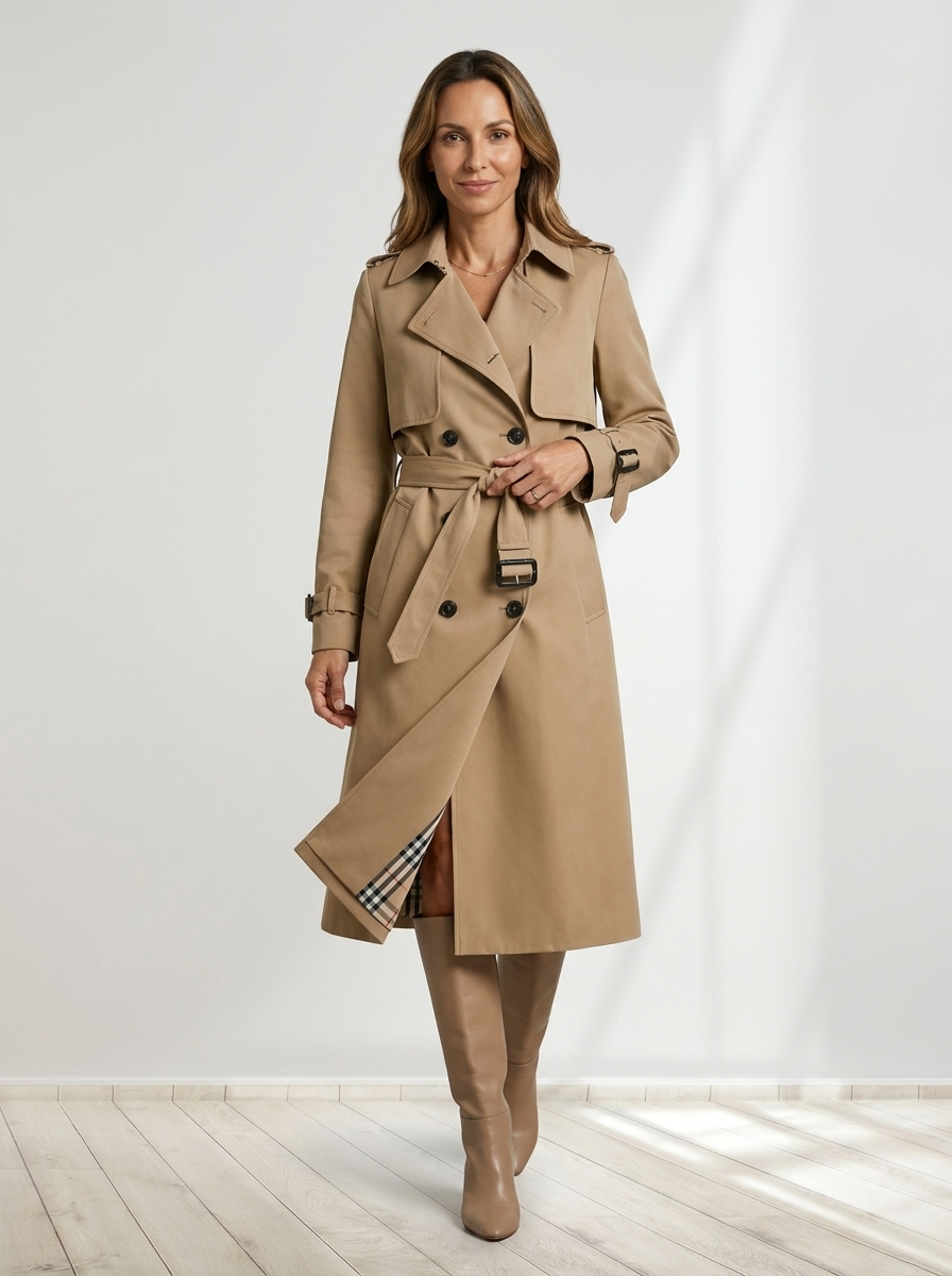 Belted Trench Coat Woman