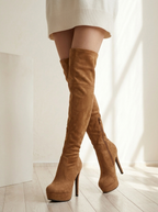 Knee High Stiletto Boots with Side Zipper for Everyday and Evening Wear