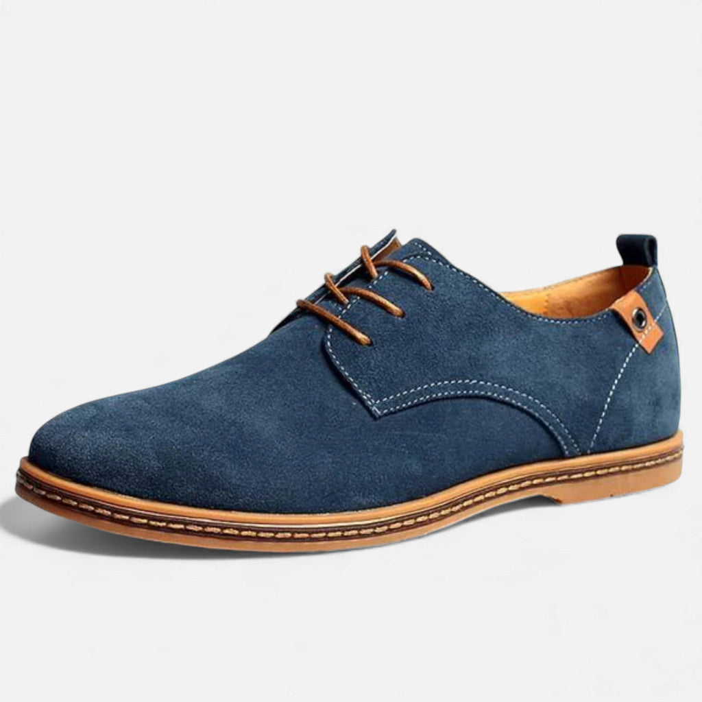Men's Vegan Leather Derby Shoes - Structured Narrow Fit, Textured Finish