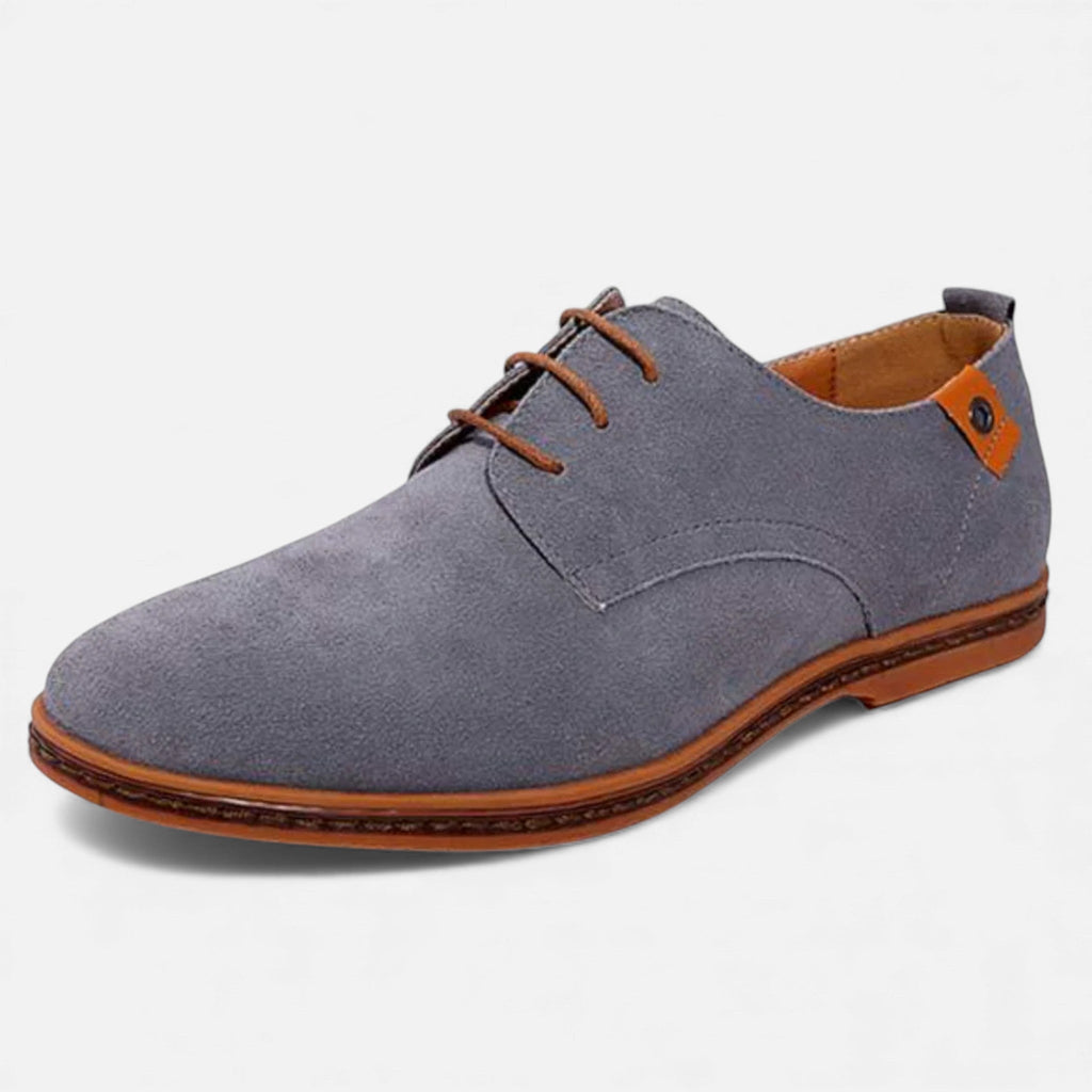 Men's Vegan Leather Derby Shoes - Structured Narrow Fit, Textured Finish