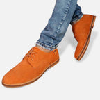 Men's Vegan Leather Derby Shoes - Structured Narrow Fit, Textured Finish