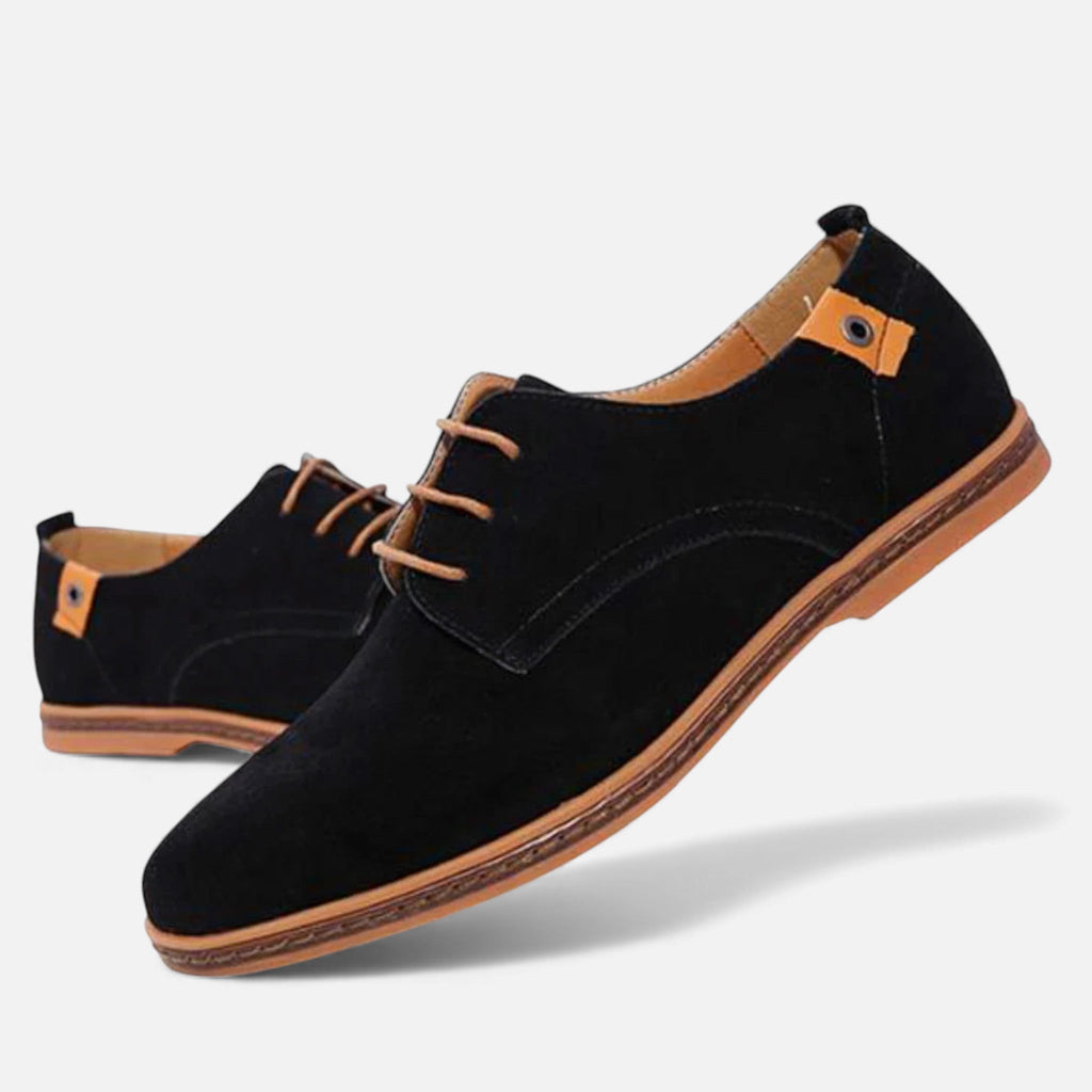 Men's Vegan Leather Derby Shoes - Structured Narrow Fit, Textured Finish
