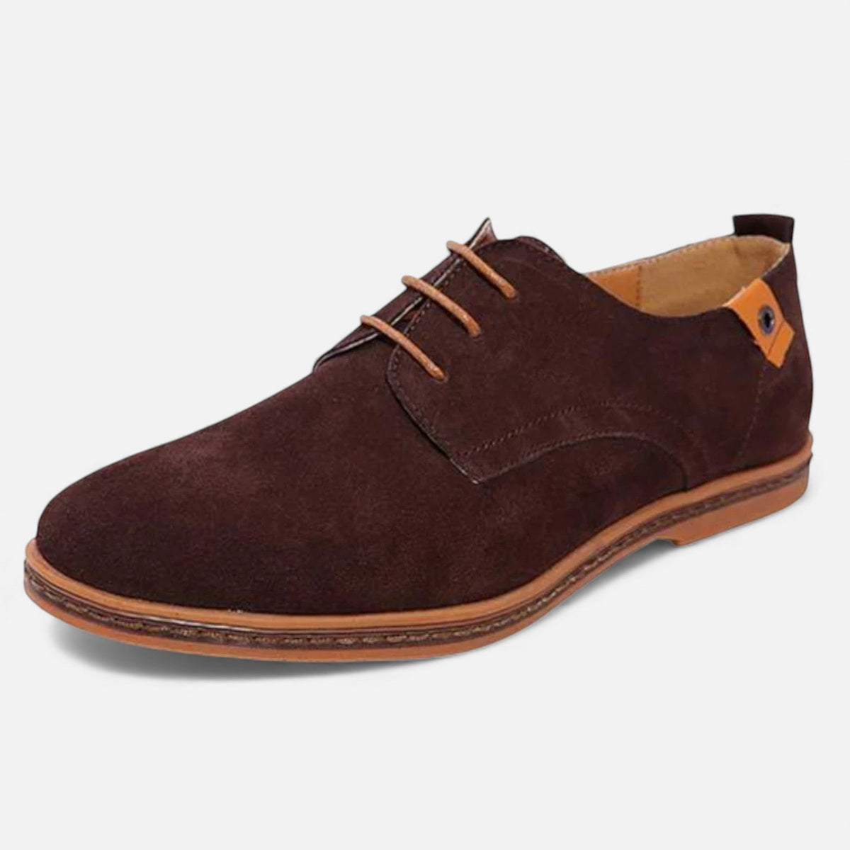 Men's Vegan Leather Derby Shoes - Structured Narrow Fit, Textured Finish