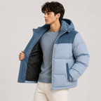 Men's Hooded Winter Puffer Jacket - Thickened, Windproof Warmth