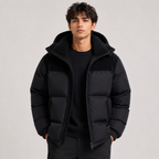 Men's Hooded Winter Puffer Jacket - Thickened, Windproof Warmth