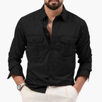 Men’s Long Sleeve Button-Down Shirt with Two Chest Pockets