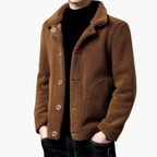 Men's Short Jacket with Lapel Collar and Front Pockets