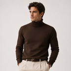 Men's Knit Turtleneck Sweater - Warm Pullover for Casual Winter Style