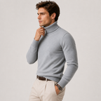 Men's Knit Turtleneck Sweater - Warm Pullover for Casual Winter Style