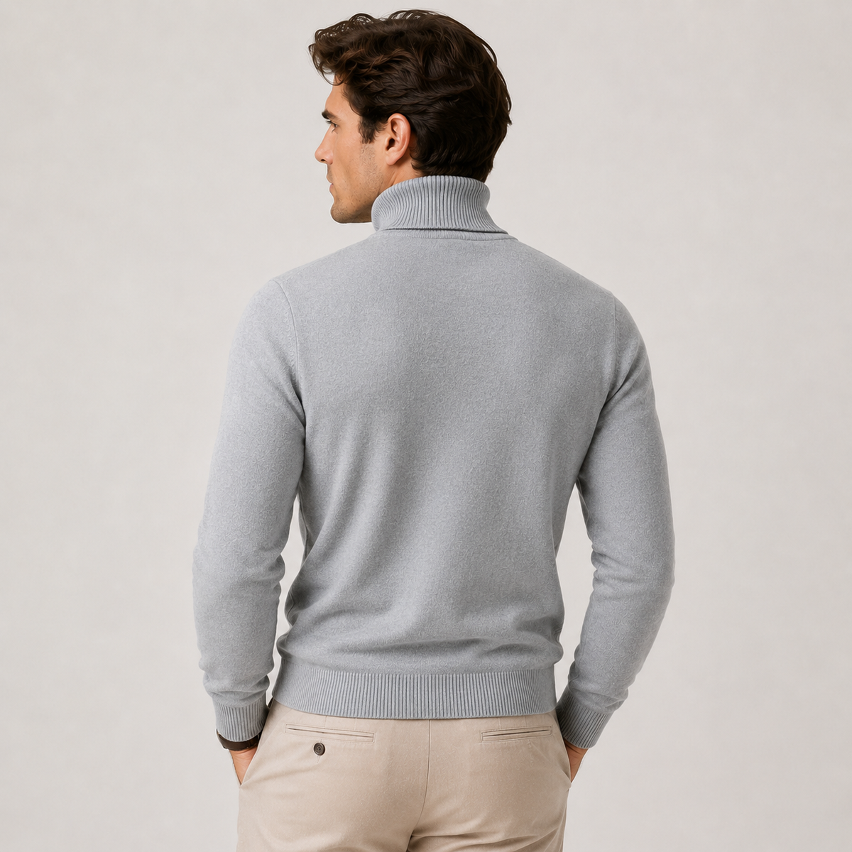 Men's Knit Turtleneck Sweater - Warm Pullover for Casual Winter Style