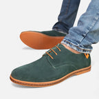 Men's Vegan Leather Derby Shoes - Structured Narrow Fit, Textured Finish