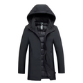 Men's Water- and Wind-Resistant Puffer Jacket with Detachable Hood