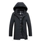 Men's Water- and Wind-Resistant Puffer Jacket with Detachable Hood