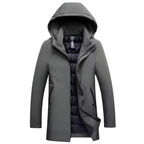 Men's Water- and Wind-Resistant Puffer Jacket with Detachable Hood