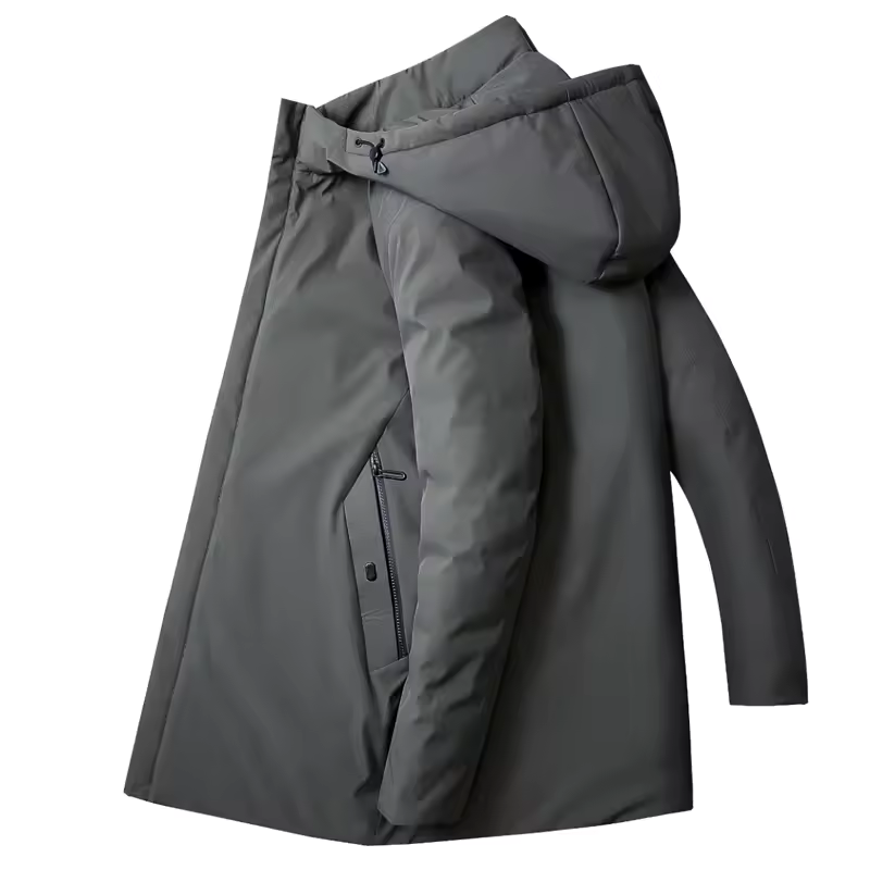 Men's Water- and Wind-Resistant Puffer Jacket with Detachable Hood