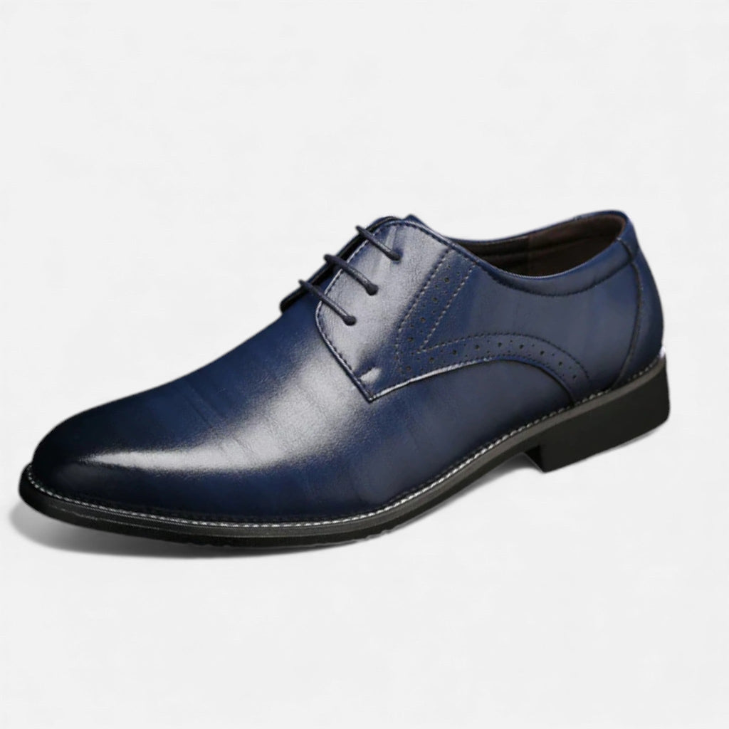 Men's Derby Shoes - Leather Lace-Up for Formal Wear and Daily Use