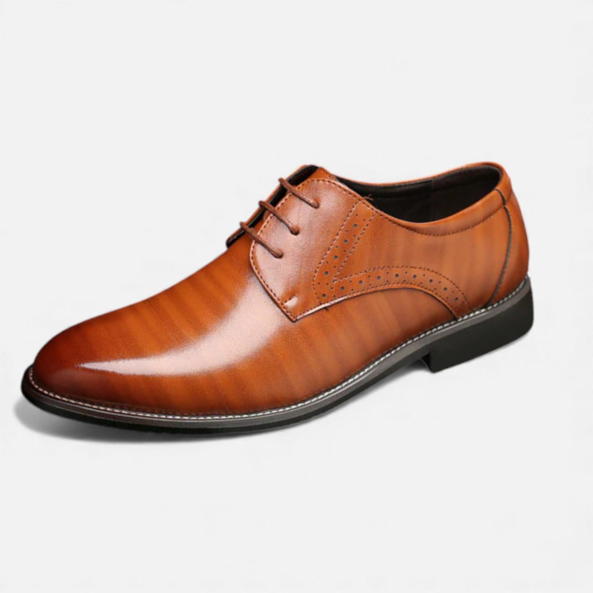 Men's Derby Shoes - Leather Lace-Up for Formal Wear and Daily Use