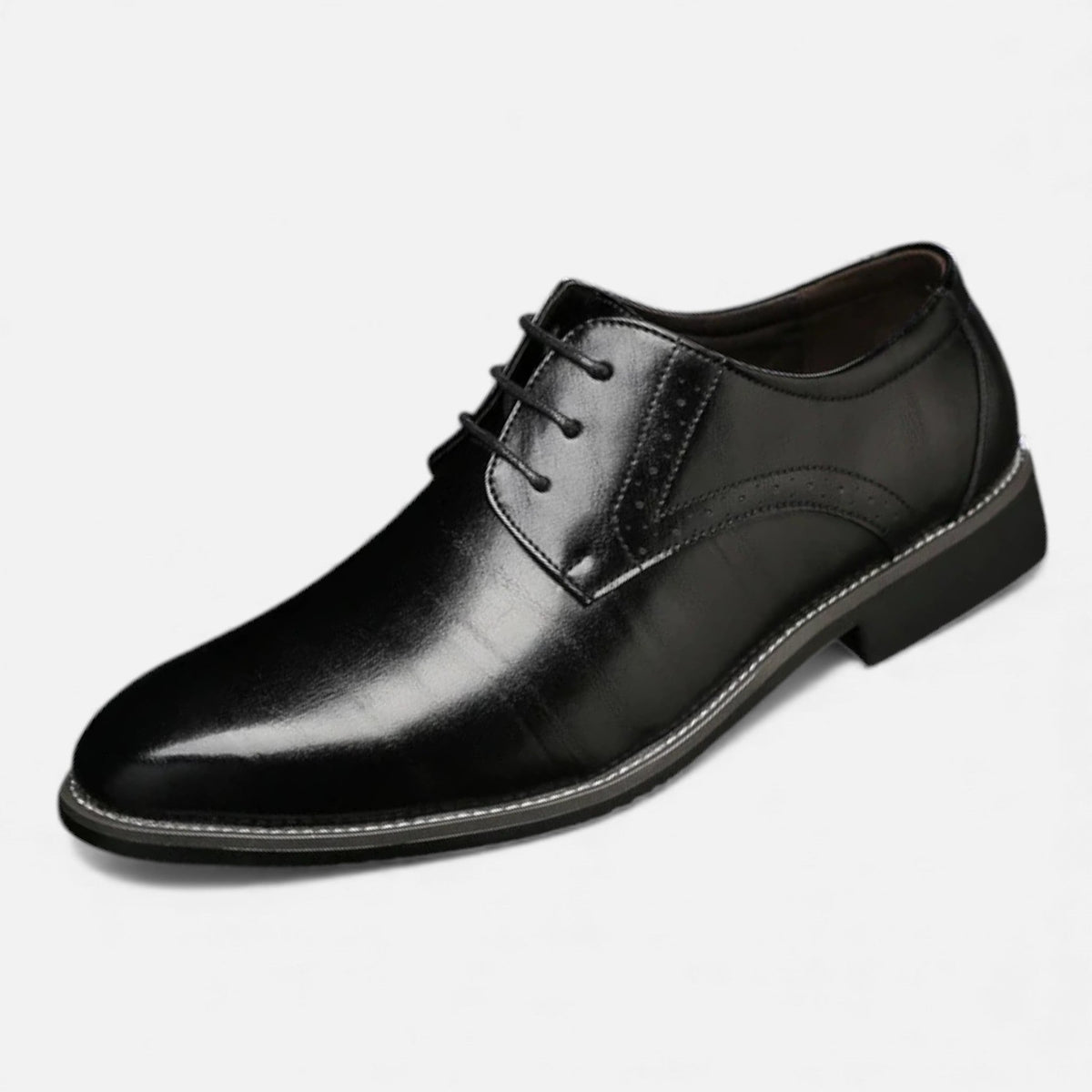 Men's Derby Shoes - Leather Lace-Up for Formal Wear and Daily Use