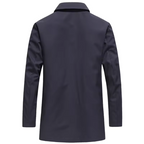Men's Long Windproof Jacket for Autumn with Classic Collar