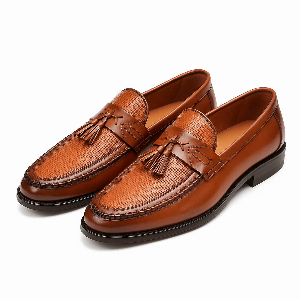 Tassel Loafers with Woven Texture for Smart-Casual Style
