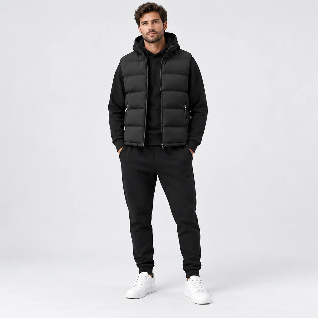 Men's Quilted Puffer Gilet with Zip Front