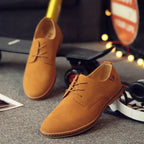 Men's Vegan Leather Derby Shoes - Structured Narrow Fit, Textured Finish