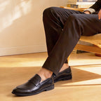 Men's Casual Leather Loafers - Comfortable Slip-On Dress Shoes