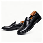 Men's Casual Leather Loafers - Comfortable Slip-On Dress Shoes