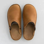 Men's Leather Arch Support Slippers for Plantar Fasciitis