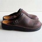 Men's Leather Arch Support Slippers for Plantar Fasciitis