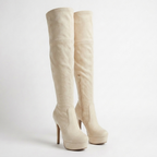 Knee High Stiletto Boots with Side Zipper for Everyday and Evening Wear
