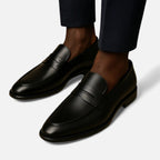 Men's Casual Leather Loafers - Comfortable Slip-On Dress Shoes