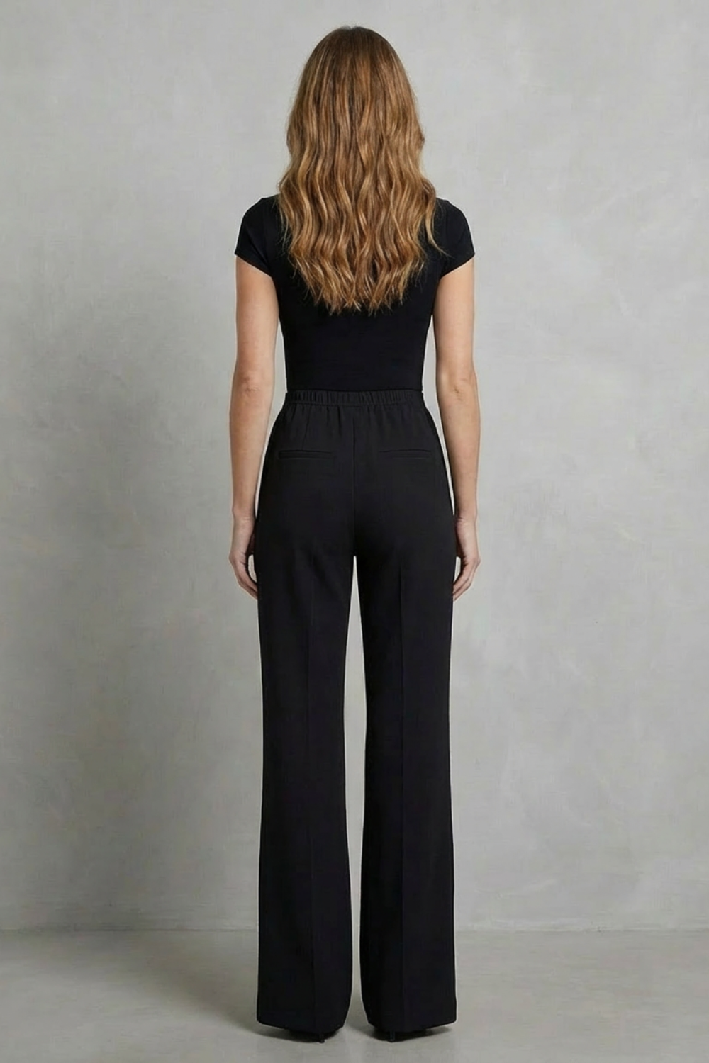 Women Wide Leg Trousers with Elastic Waist for Effortless Style