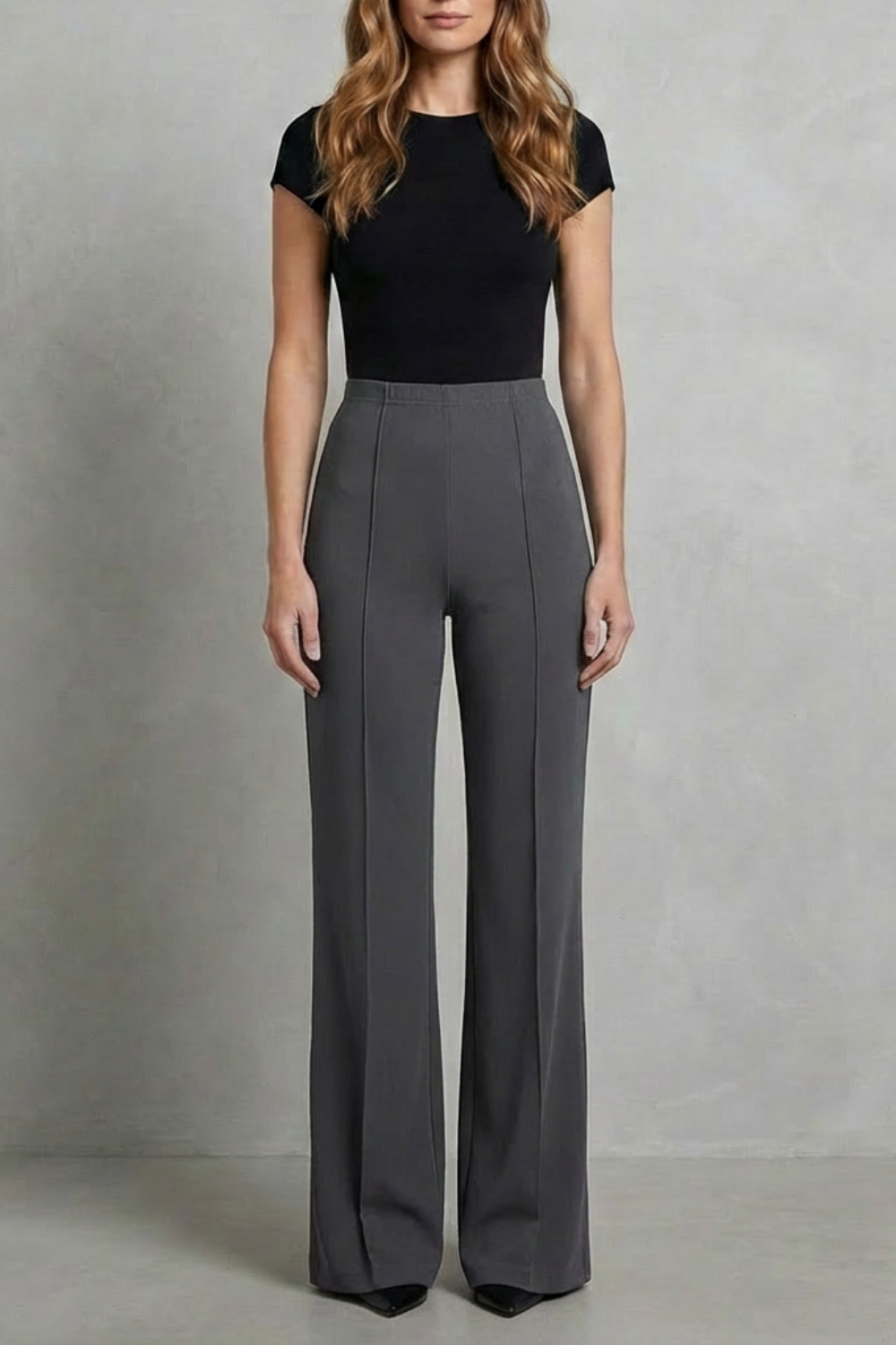 Women Wide Leg Trousers with Elastic Waist for Effortless Style