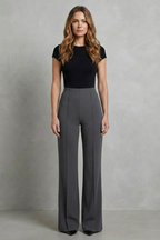 Women Wide Leg Trousers with Elastic Waist for Effortless Style