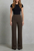 Women Wide Leg Trousers with Elastic Waist for Effortless Style