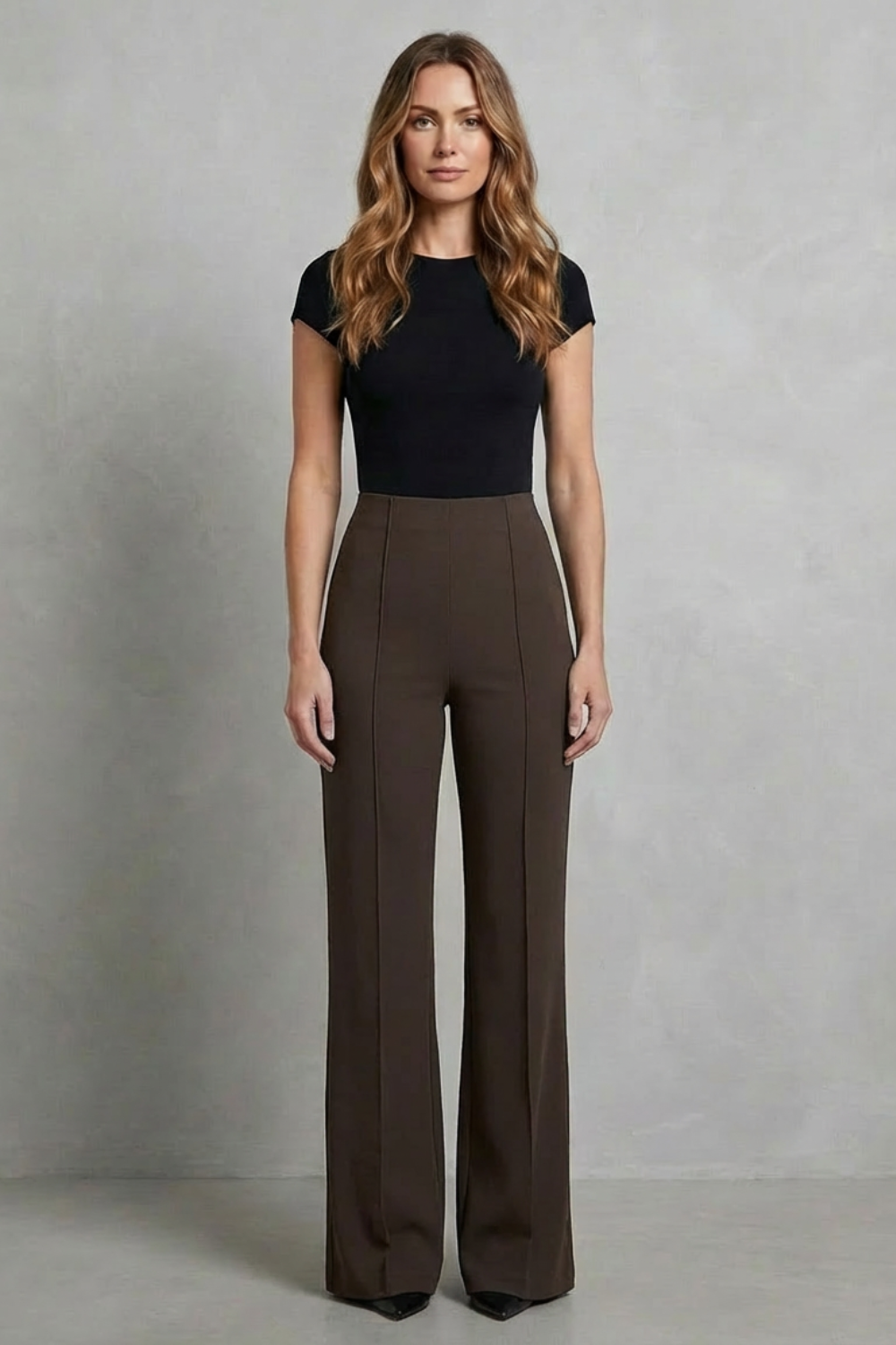 Women Wide Leg Trousers with Elastic Waist for Effortless Style