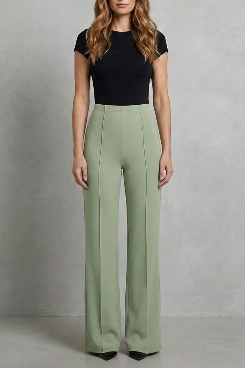 Women Wide Leg Trousers with Elastic Waist for Effortless Style