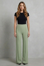 Women Wide Leg Trousers with Elastic Waist for Effortless Style